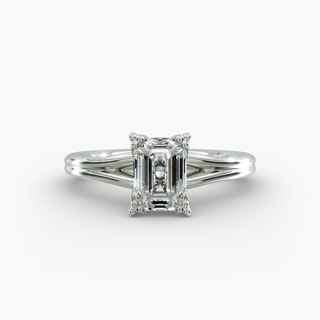 Emerald Lab-Grown Diamond Double Band Ring – Designer Style | IGI Certified | 10K/14K/18K Gold