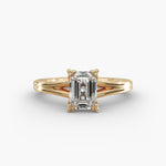 Load image into Gallery viewer, Emerald Lab-Grown Diamond Double Band Ring – Designer Style | IGI Certified | 10K/14K/18K Gold
