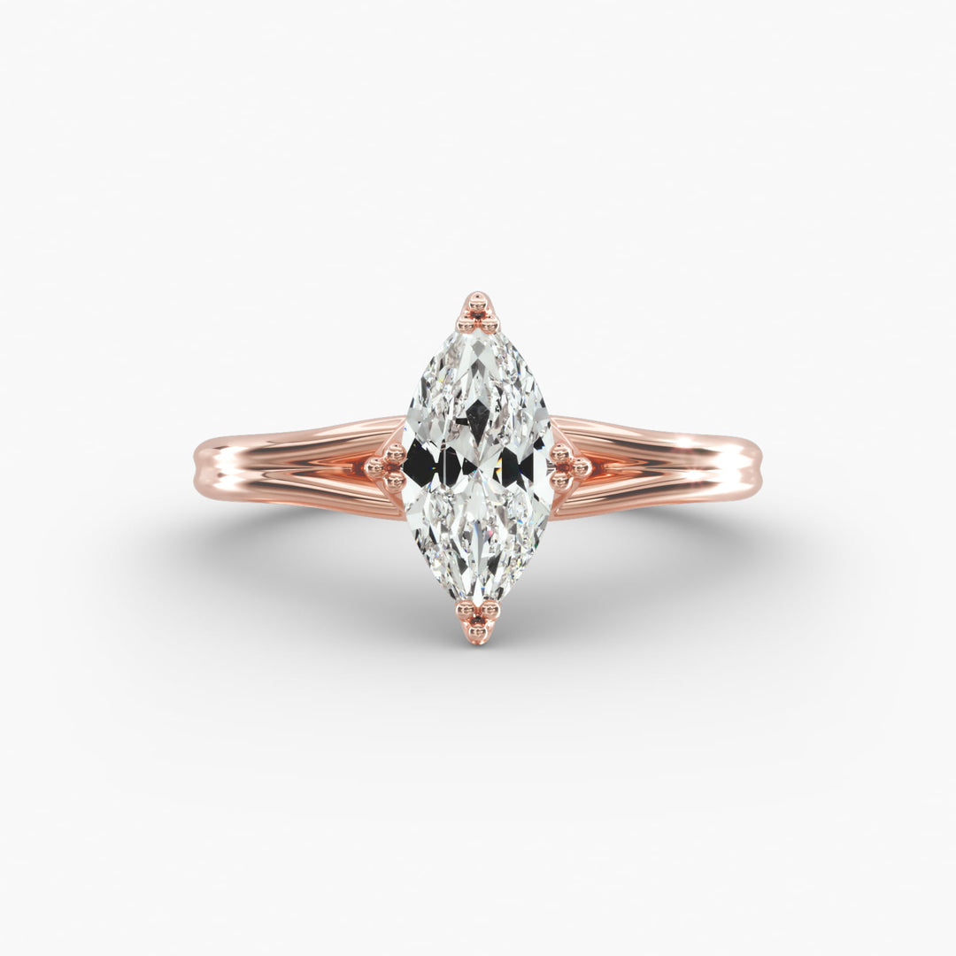 Marquise Lab-Grown Diamond Double Band Ring – Designer Style | IGI Certified | 10K/14K/18K Gold