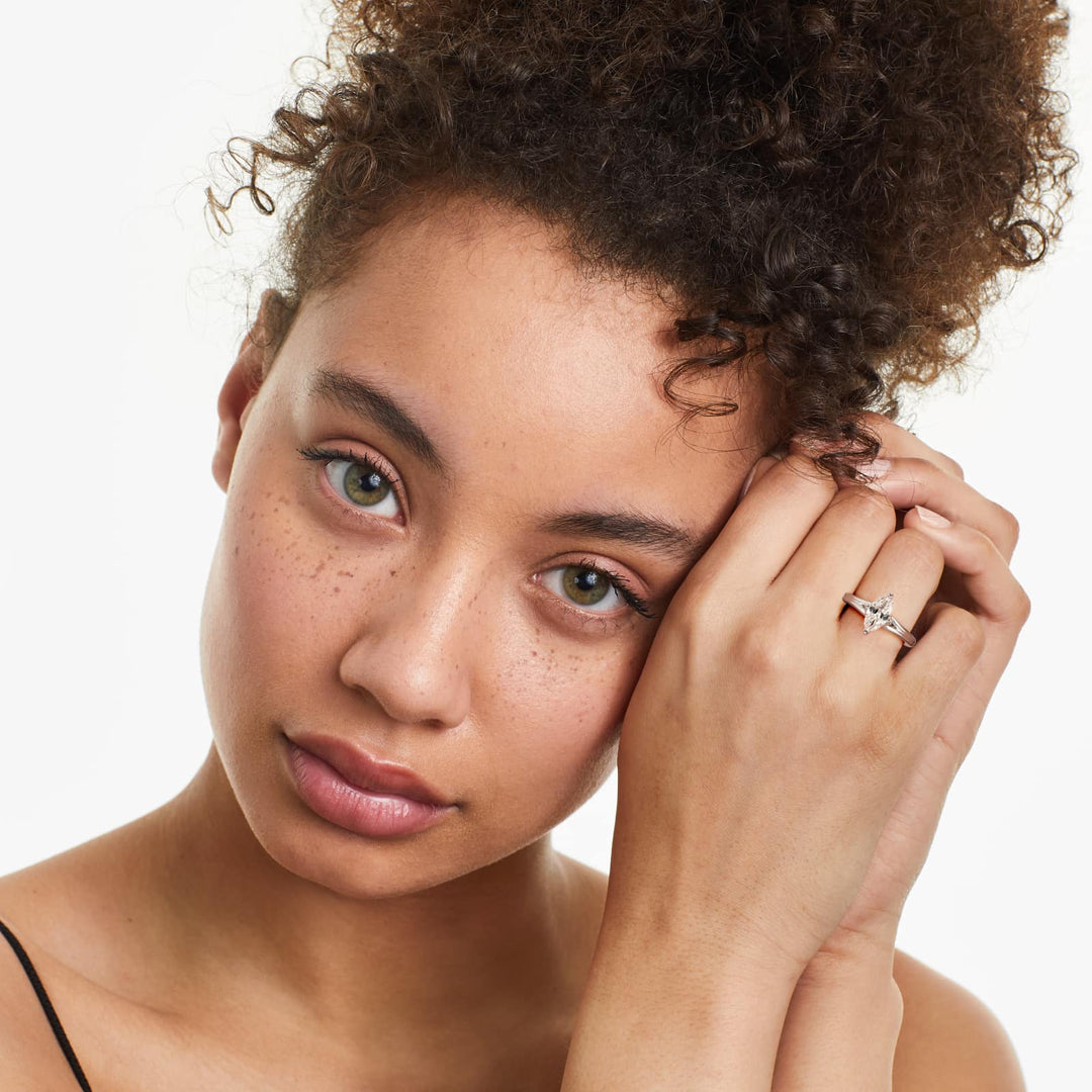 Marquise Lab-Grown Diamond Double Band Ring – Designer Style | IGI Certified | 10K/14K/18K Gold