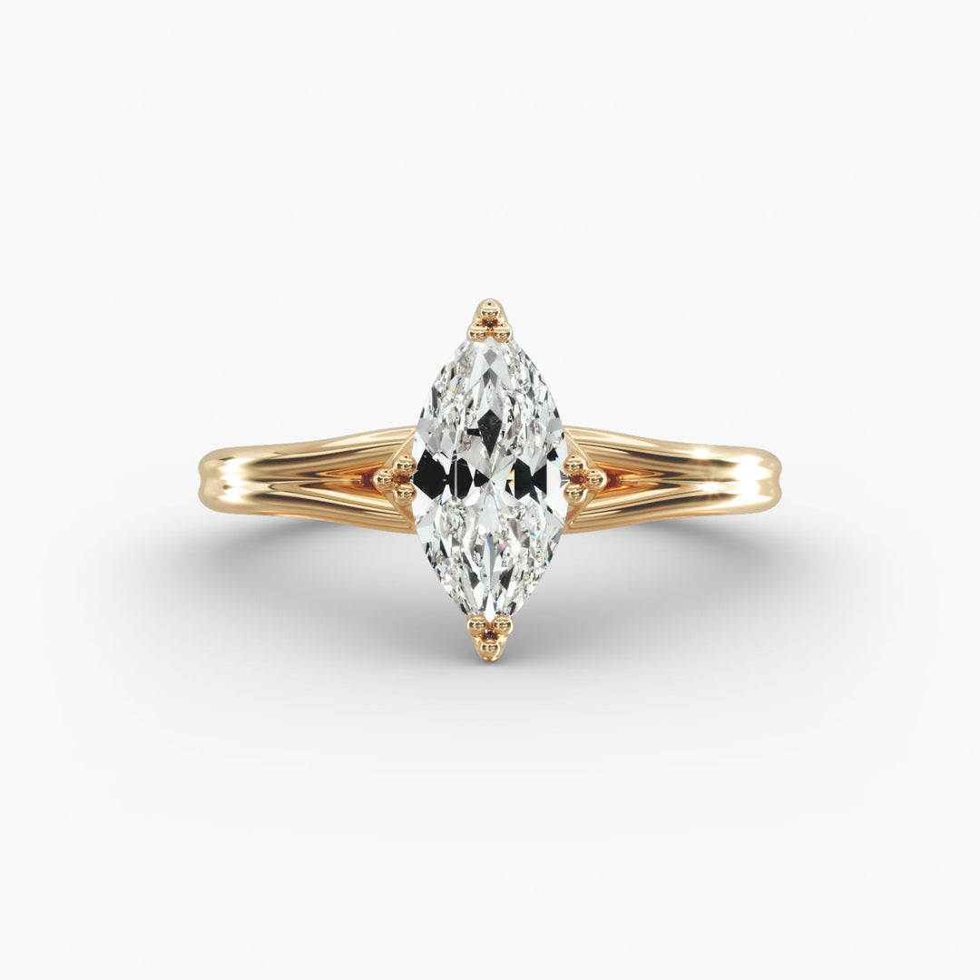 Marquise Lab-Grown Diamond Double Band Ring – Designer Style | IGI Certified | 10K/14K/18K Gold