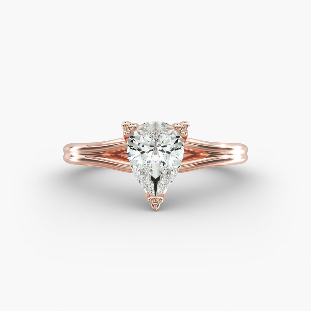Pear Lab-Grown Diamond Double Band Ring – Designer Style | IGI Certified | 10K/14K/18K Gold