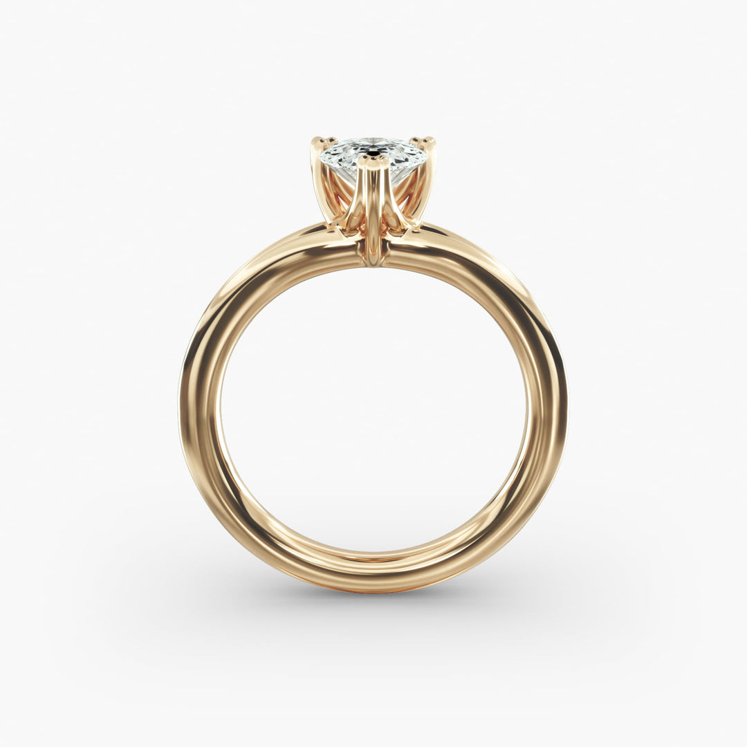 Pear Lab-Grown Diamond Double Band Ring – Designer Style | IGI Certified | 10K/14K/18K Gold