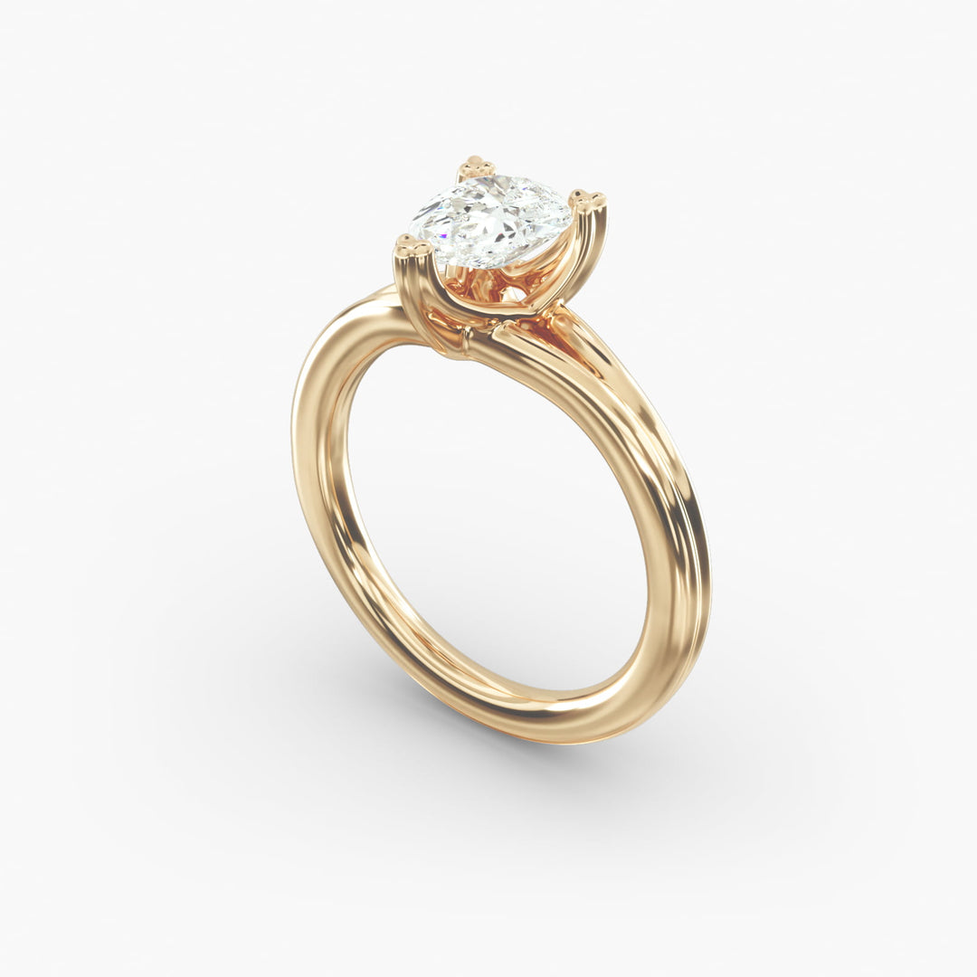 Pear Lab-Grown Diamond Double Band Ring – Designer Style | IGI Certified | 10K/14K/18K Gold