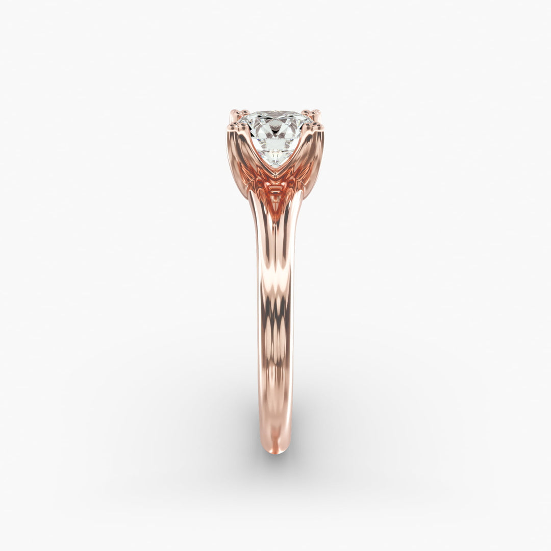 Round Lab-Grown Diamond Ring – Dual Band Style | IGI Certified | 10K/14K/18K Gold