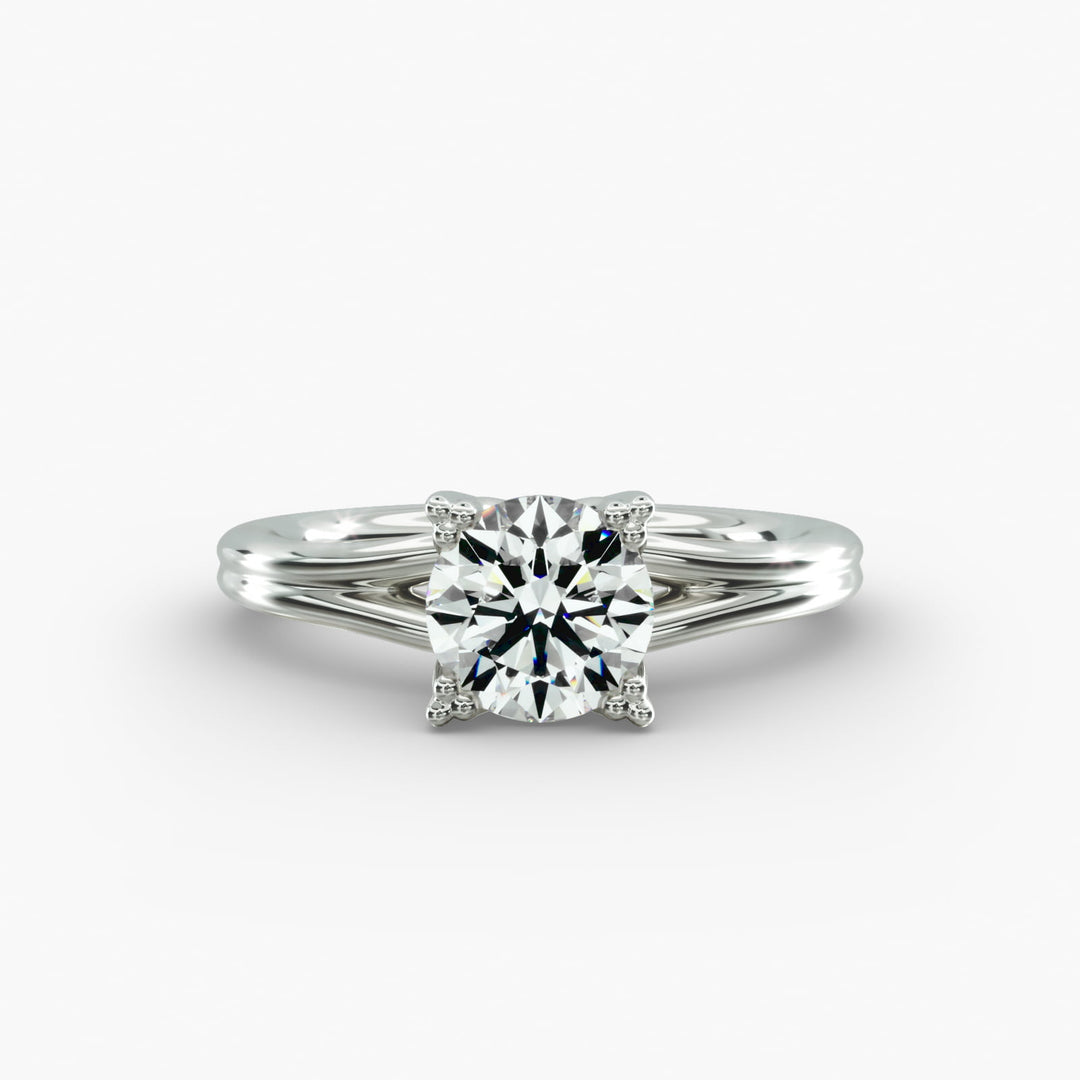 Round Lab-Grown Diamond Ring – Dual Band Style | IGI Certified | 10K/14K/18K Gold