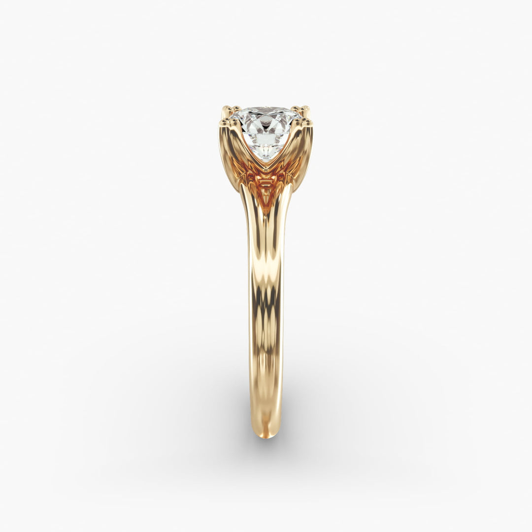 Round Lab-Grown Diamond Ring – Dual Band Style | IGI Certified | 10K/14K/18K Gold