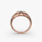 Load image into Gallery viewer, Cushion Lab-Grown Diamond Ring – V-Shaped Side Design | IGI Certified | 10K/14K/18K Gold