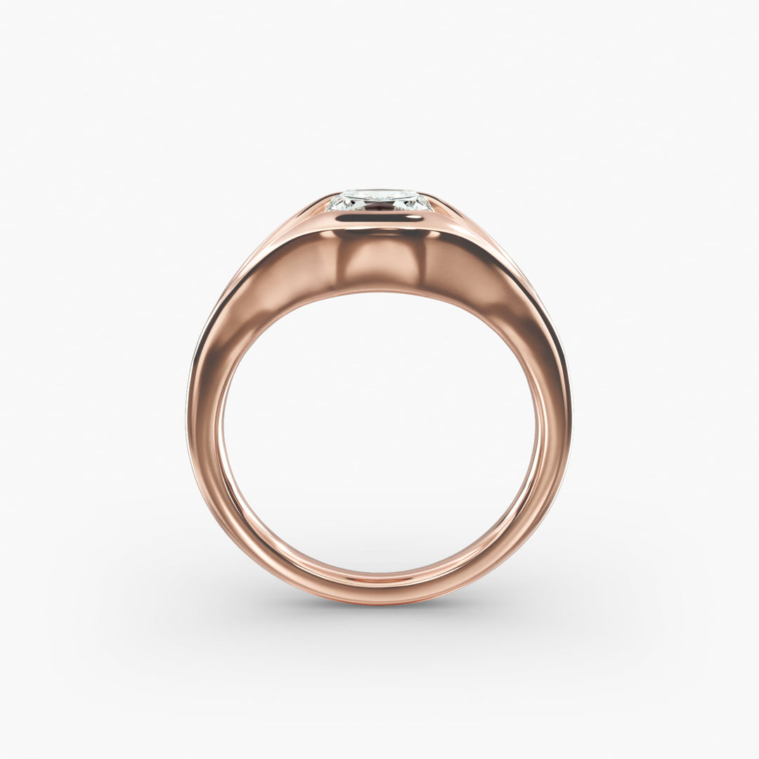 Cushion Lab-Grown Diamond Ring – V-Shaped Side Design | IGI Certified | 10K/14K/18K Gold