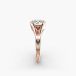 Load image into Gallery viewer, Cushion Lab-Grown Diamond Ring – V-Shaped Side Design | IGI Certified | 10K/14K/18K Gold