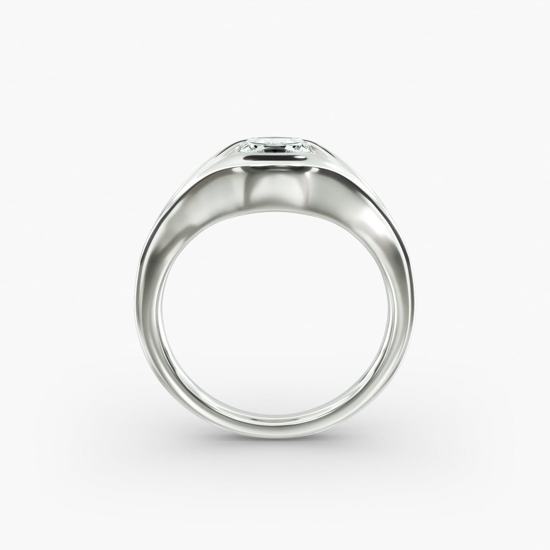 Cushion Lab-Grown Diamond Ring – V-Shaped Side Design | IGI Certified | 10K/14K/18K Gold