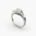 Load image into Gallery viewer, Cushion Lab-Grown Diamond Ring – V-Shaped Side Design | IGI Certified | 10K/14K/18K Gold