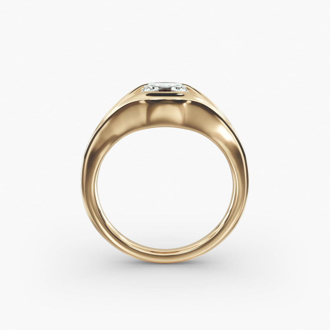 Cushion Lab-Grown Diamond Ring – V-Shaped Side Design | IGI Certified | 10K/14K/18K Gold