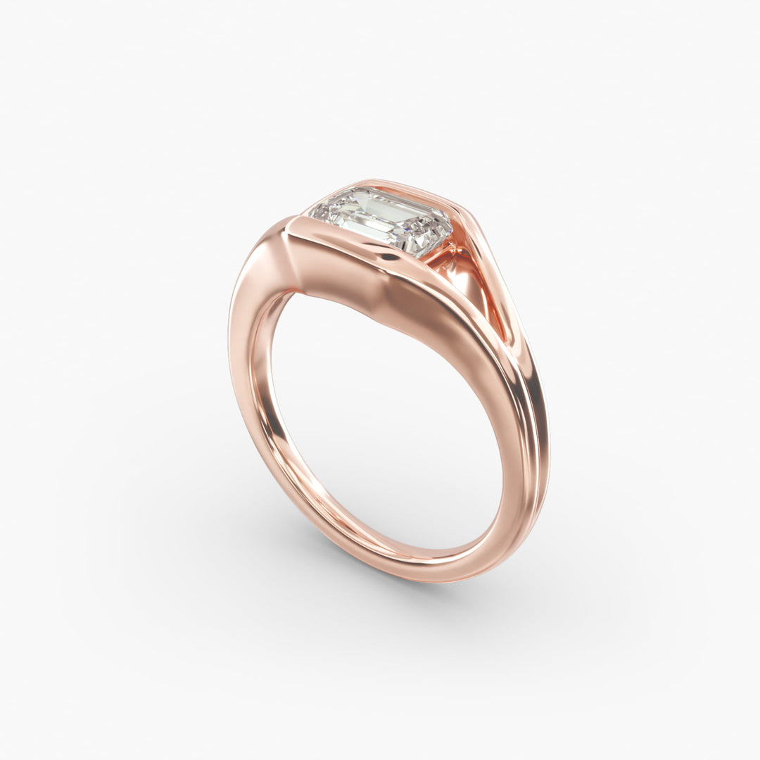 Emerald Lab-Grown Diamond USA Style Ring – Unique Designer Look | IGI Certified | 10K/14K/18K Gold