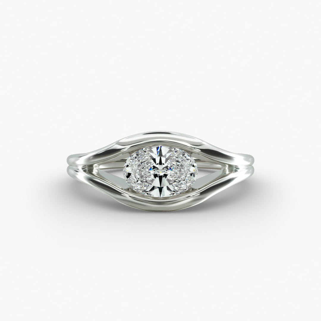 Oval Lab-Grown Diamond USA Style Ring – Unique Designer Look | IGI Certified | 10K/14K/18K Gold