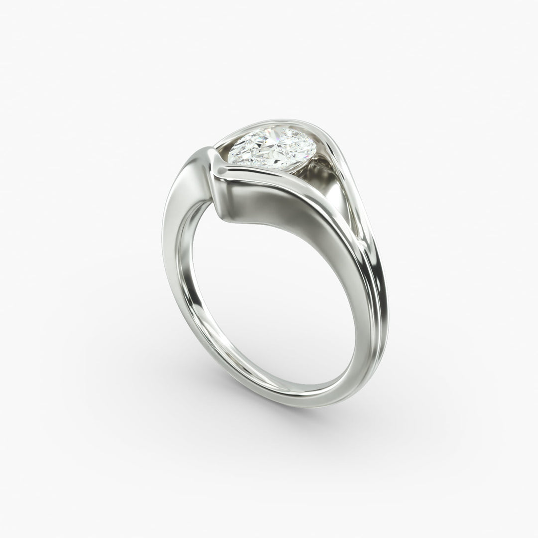 Pear Lab-Grown Diamond USA Style Ring – Unique Designer Look | IGI Certified | 10K/14K/18K Gold