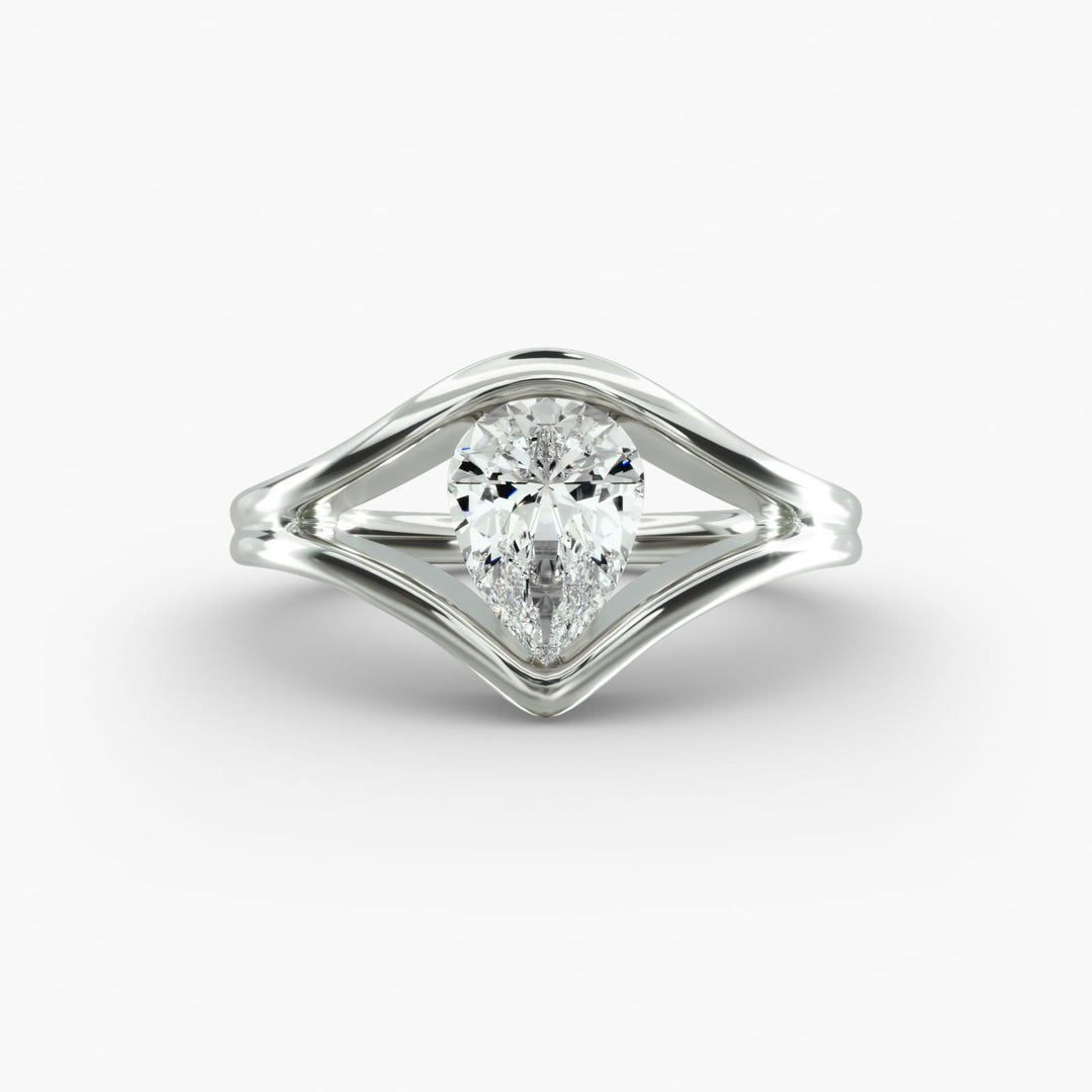 Pear Lab-Grown Diamond USA Style Ring – Unique Designer Look | IGI Certified | 10K/14K/18K Gold