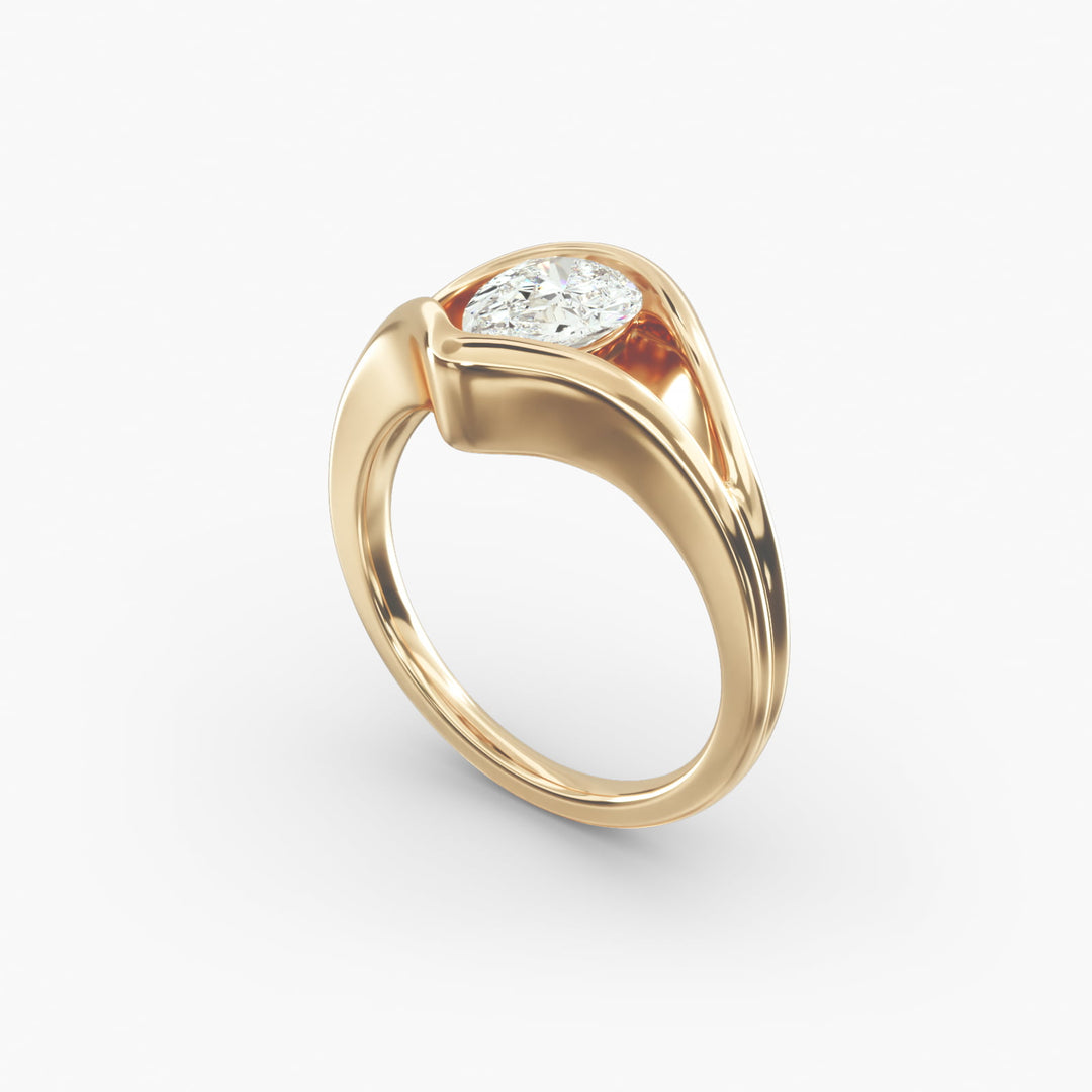 Pear Lab-Grown Diamond USA Style Ring – Unique Designer Look | IGI Certified | 10K/14K/18K Gold