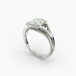 Load image into Gallery viewer, Princess Cut V-Shape Bezel Set Lab-Grown Diamond Ring | 0.50–5.00 Carat | IGI Certified | Yellow, White, Rose Gold