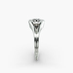 Load image into Gallery viewer, Round Lab-Grown Diamond Ring – V-Shaped Side Design | IGI Certified | 10K/14K/18K Gold