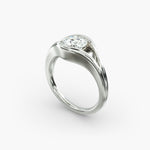 Load image into Gallery viewer, Round Lab-Grown Diamond Ring – V-Shaped Side Design | IGI Certified | 10K/14K/18K Gold