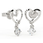 Load image into Gallery viewer, Round Lab Grown Diamond Dangle Earrings 0.50 CTW in 10K 14K 18K White Yellow Rose Gold