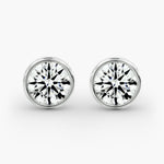 Load image into Gallery viewer, Round Diamond Bezel‑Set Stud Earrings 0.50–10.00 Ctw in 10K/14K/18K White or Yellow Gold