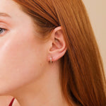 Load image into Gallery viewer, Pear & Round Lab-Grown Diamond Hoop Earrings 0.17 CTW – 14 Stones | 10K, 14K, 18K Gold | IGI Certified