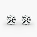 Load image into Gallery viewer, Round Diamond Four‑Prong Stud Earrings 0.50–10.00 Ctw in 10K/14K/18K White or Yellow Gold