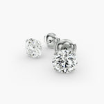 Load image into Gallery viewer, Lab Grown Round Cut Double Prong Diamond Stud Earrings