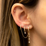 Load image into Gallery viewer, Pear & Round Lab-Grown Diamond Stylish Hoop Earrings 0.16 CTW – 26 Stones | 10K, 14K, 18K Gold | IGI Certified