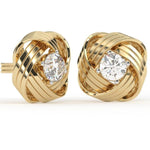 Load image into Gallery viewer, Twisted Round Lab Grown Diamond Earrings 0.93 CTW in 10K 14K 18K White Yellow Rose Gold
