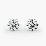 Load image into Gallery viewer, Round Diamond Six‑Prong Stud Earrings 0.50–10.00 Ctw in 10K/14K/18K White or Yellow Gold
