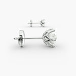 Load image into Gallery viewer, Round Diamond Six‑Prong Stud Earrings 0.50–10.00 Ctw in 10K/14K/18K White or Yellow Gold