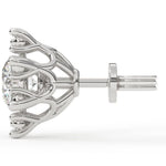 Load image into Gallery viewer, Large Round Lab Grown Diamond Flower Earrings with Milgrain 0.94 CTW in 10K 14K 18K White Yellow Rose Gold