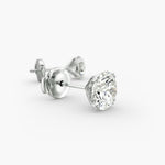 Load image into Gallery viewer, Lab Grown Round Cut Double Prong Diamond Stud Earrings
