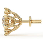 Load image into Gallery viewer, Large Round Lab Grown Diamond Flower Earrings with Milgrain 0.94 CTW in 10K 14K 18K White Yellow Rose Gold