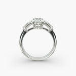 Load image into Gallery viewer, Three Stone Lab Grown Diamond Ring – 1.30 ct Round & Baguette | White Gold | IGI Certified