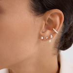 Load image into Gallery viewer, Marquise & Pear Lab-Grown Diamond Convertible Earrings Connector Chain Set 0.60 CTW – 4 Stones | Double Piercing Dangle | 10K, 14K, 18K White, Yellow & Rose Gold | IGI Certified