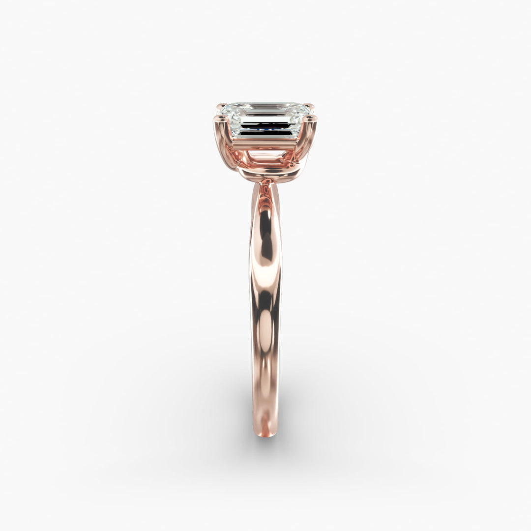 Emerald Lab-Grown Diamond Twisted Band Engagement Ring | IGI Certified | 10K/14K/18K Gold