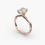 Load image into Gallery viewer, Emerald Lab-Grown Diamond Twisted Band Engagement Ring | IGI Certified | 10K/14K/18K Gold