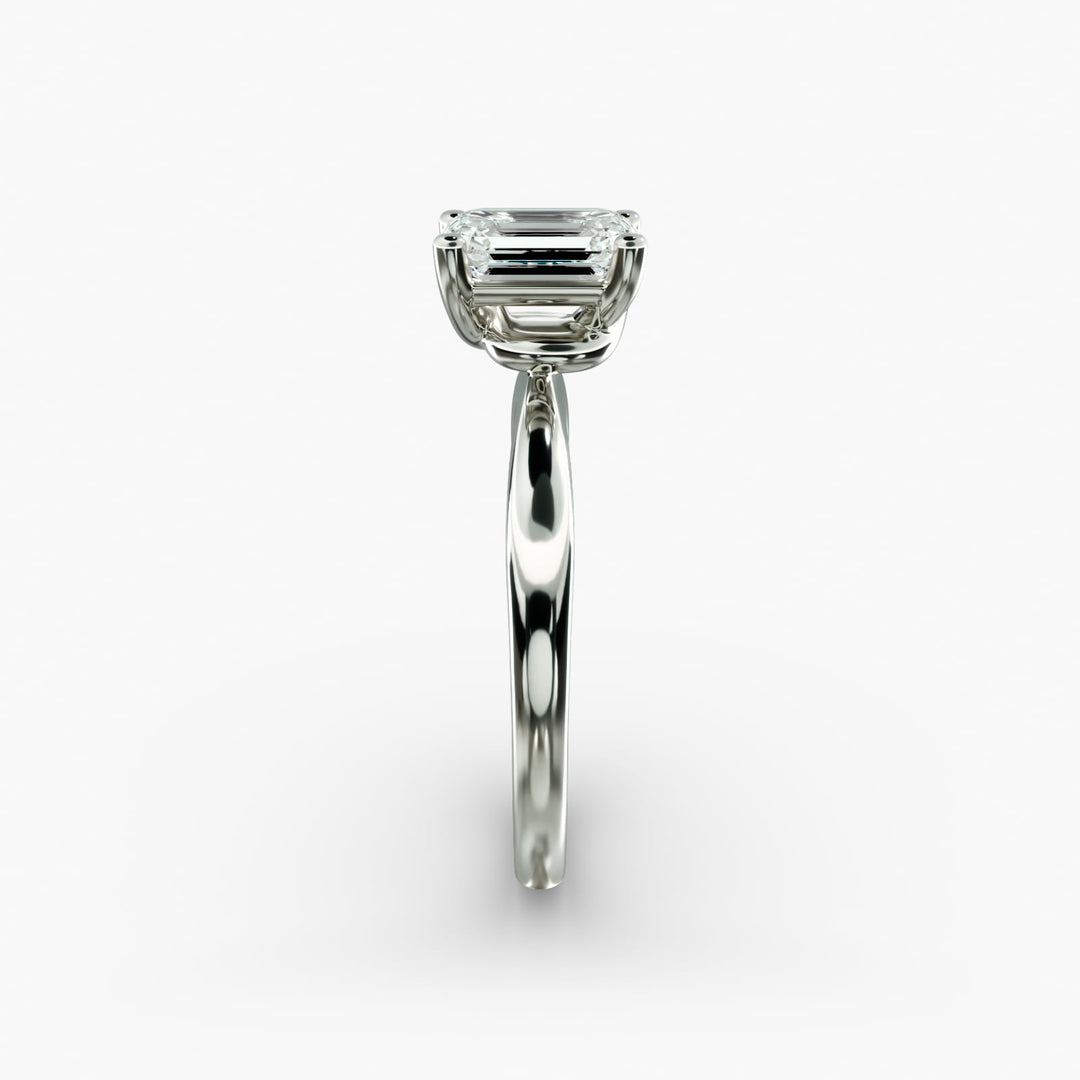 Emerald Lab-Grown Diamond Twisted Band Engagement Ring | IGI Certified | 10K/14K/18K Gold