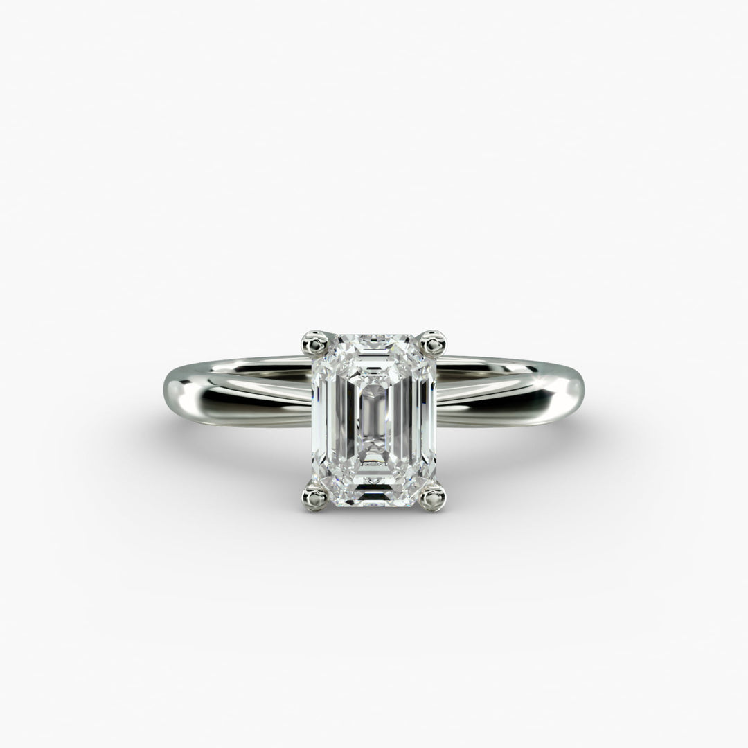 Emerald Lab-Grown Diamond Twisted Band Engagement Ring | IGI Certified | 10K/14K/18K Gold