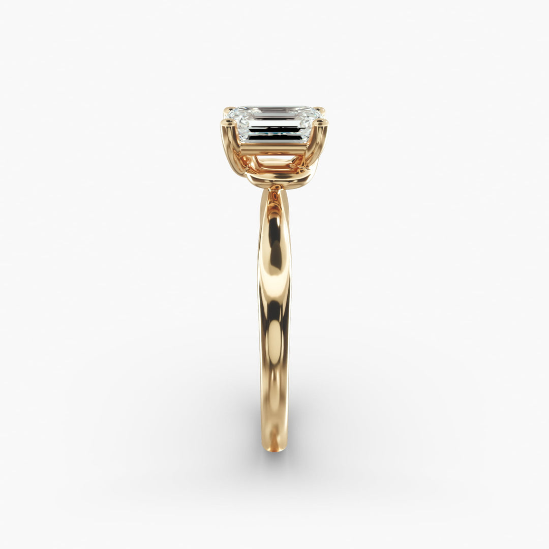 Emerald Lab-Grown Diamond Twisted Band Engagement Ring | IGI Certified | 10K/14K/18K Gold