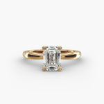 Load image into Gallery viewer, Emerald Lab-Grown Diamond Twisted Band Engagement Ring | IGI Certified | 10K/14K/18K Gold