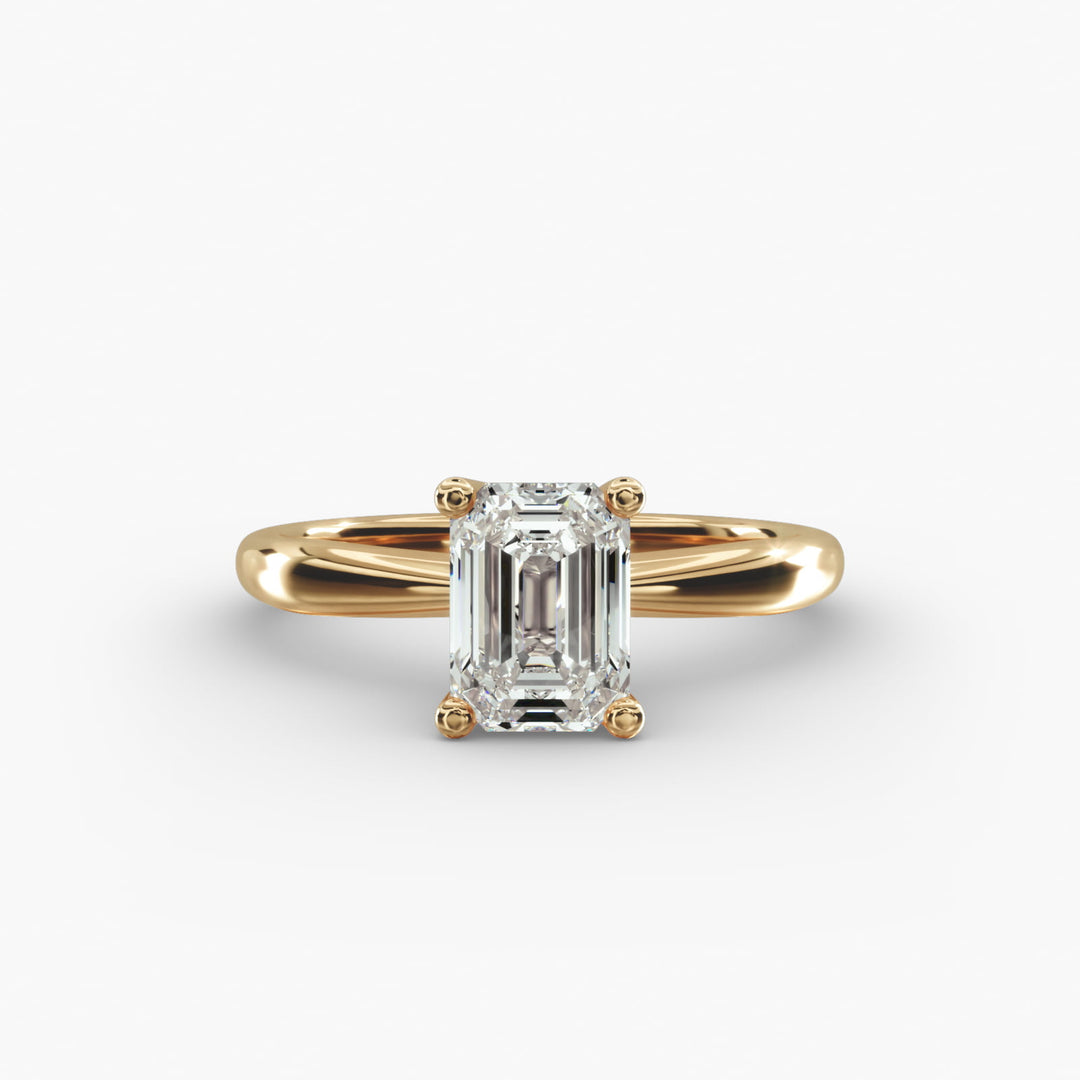 Emerald Lab-Grown Diamond Twisted Band Engagement Ring | IGI Certified | 10K/14K/18K Gold