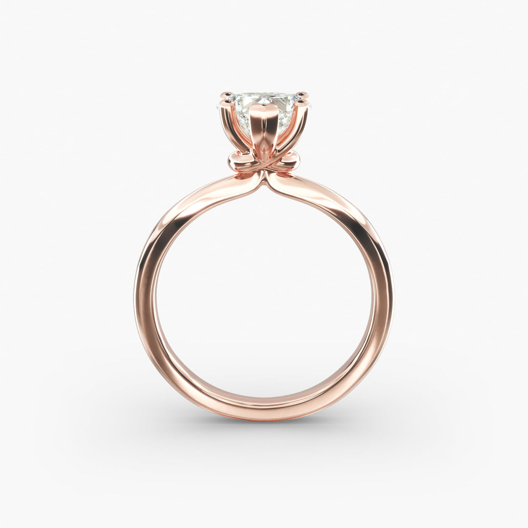 Heart Lab-Grown Diamond Twisted Band Engagement Ring | IGI Certified | 10K/14K/18K Gold