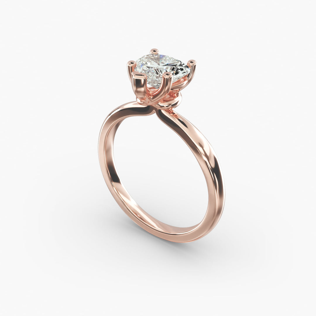 Heart Lab-Grown Diamond Twisted Band Engagement Ring | IGI Certified | 10K/14K/18K Gold