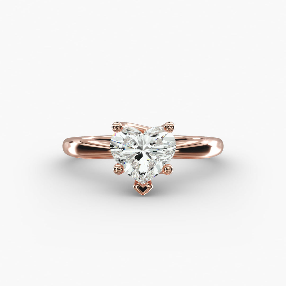 Heart Lab-Grown Diamond Twisted Band Engagement Ring | IGI Certified | 10K/14K/18K Gold
