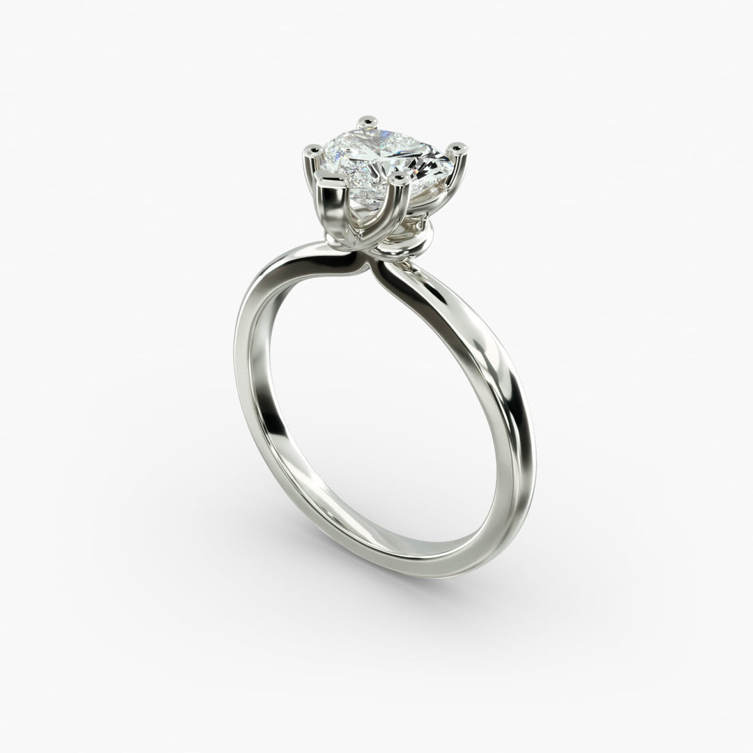 Heart Lab-Grown Diamond Twisted Band Engagement Ring | IGI Certified | 10K/14K/18K Gold